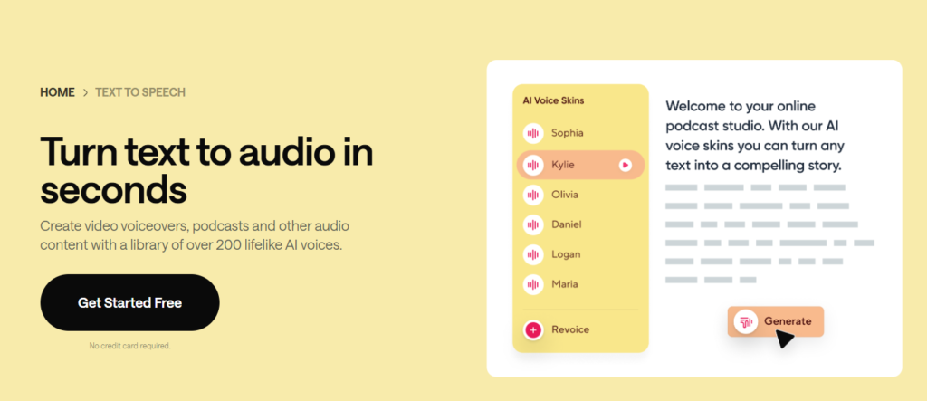 Podcastle.ai - free text to speech