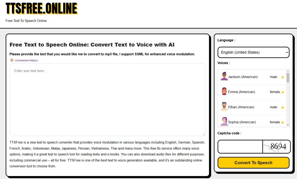 Free Text to Speech Online